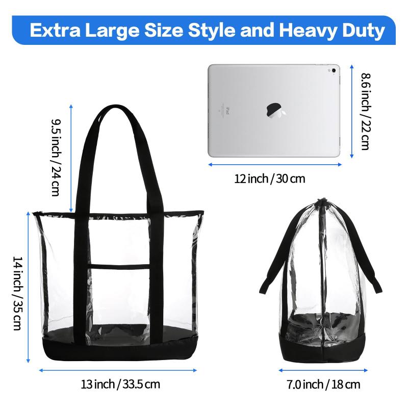 Sacola transparente HAOGUAGUA de PVC impermeável extra grande